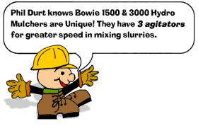 Bowie 1500 & 3000 Hydro Mulchers feature 3 Agitators